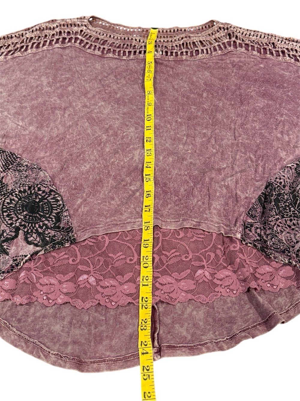 gimmicks by BKE Crochet-Trim Mauve Lace-Hem Tunic Top - Picture 10 of 10